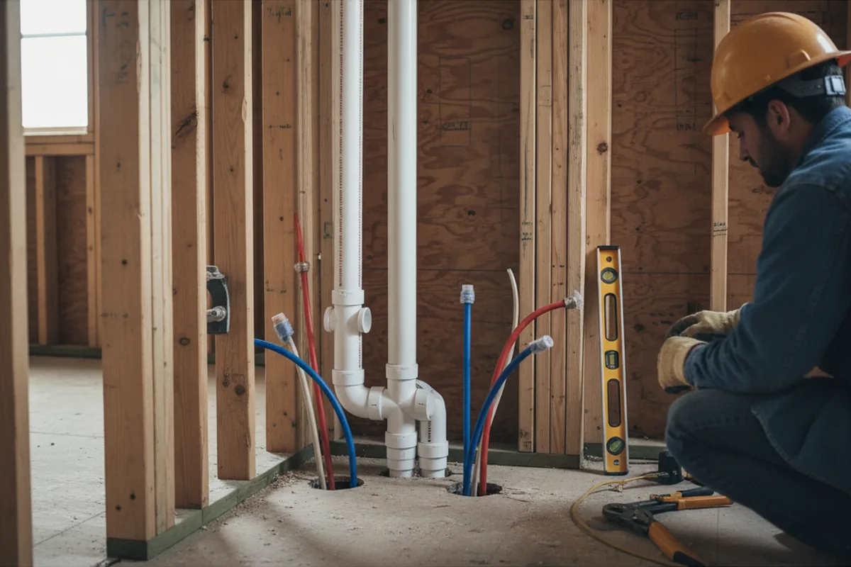 Drain and supply rough-in during Drain Cleaning in Berkeley Springs